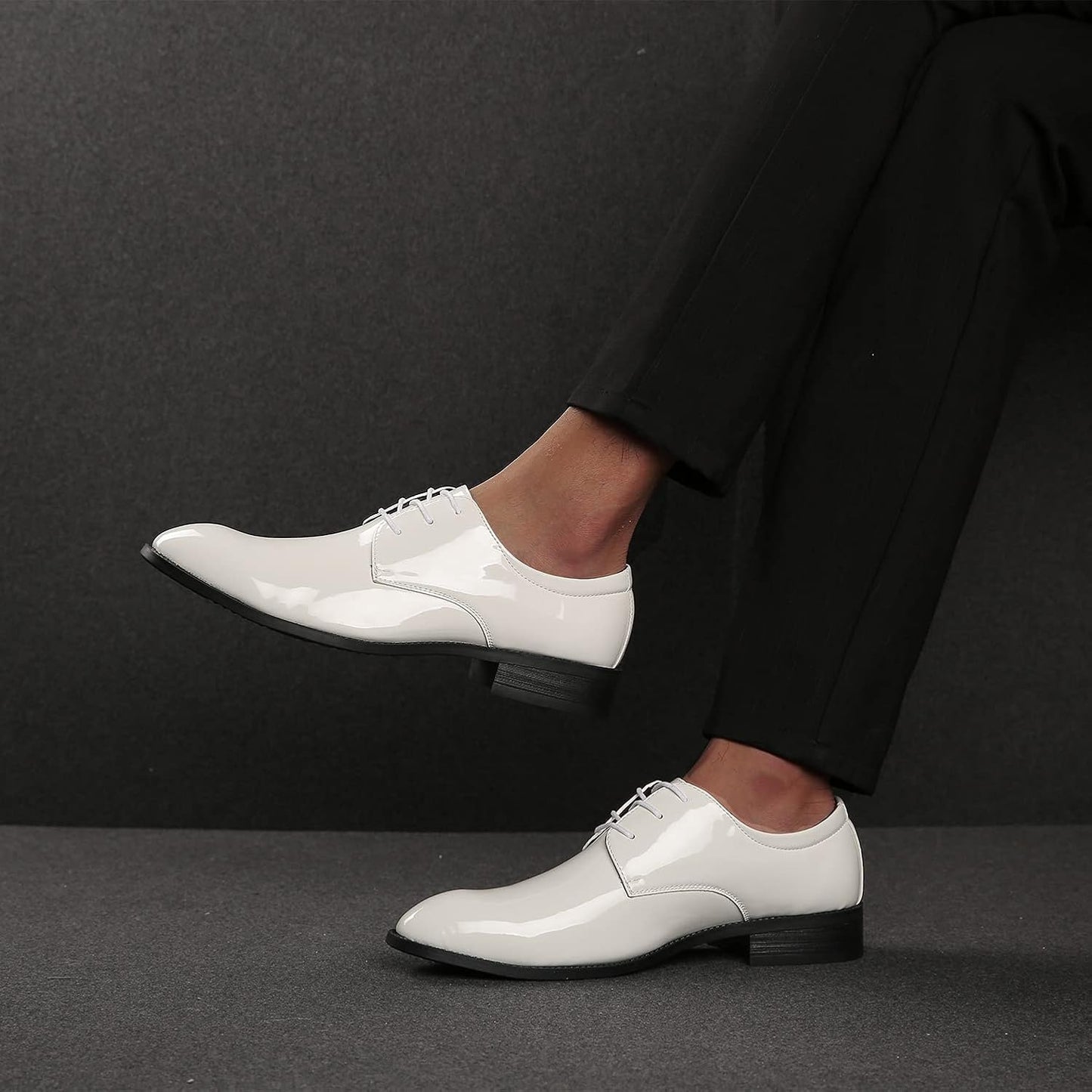 Men's White Dress Loafers Slip-On Formal Shoes