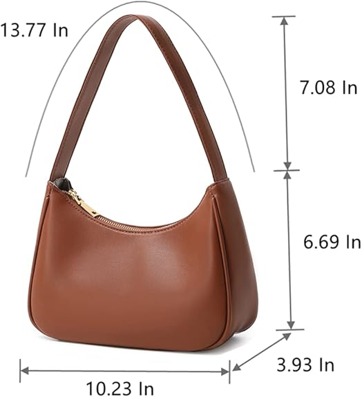 Women's Black Hobo Shoulder Bag with Gold Zip