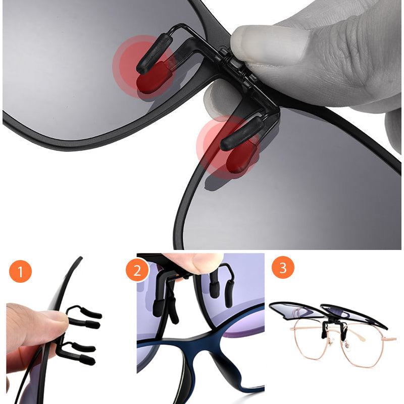 Clip-On Sunglasses Lens Attachment