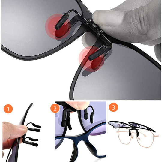 Clip-On Sunglasses Lens Attachment
