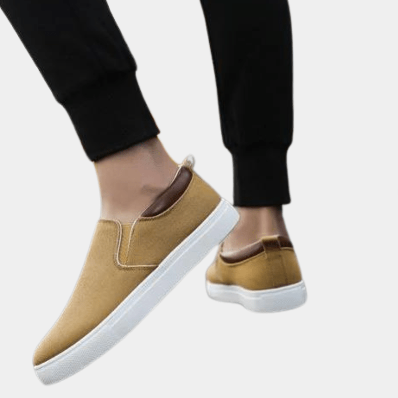 Men's Canvas Slip-On High Top Loafers Chukka Sneaker Elastic Gusset