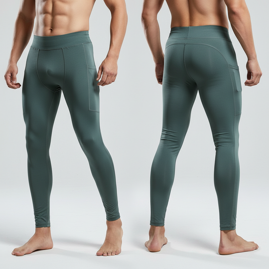 Men's High Waist Compression Leggings Slim Fit