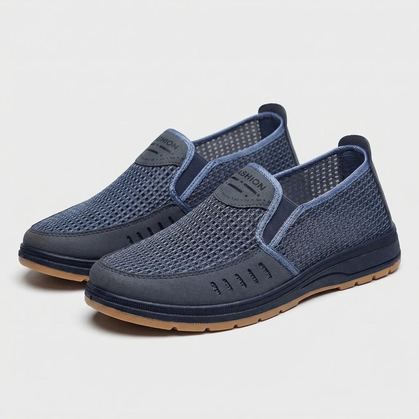 Men's Mesh Slip-On Loafers Open Knit Upper Casual Summer Shoes