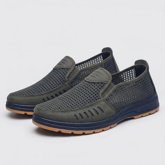 Men's Mesh Slip-On Loafers Open Knit Upper Casual Summer Shoes