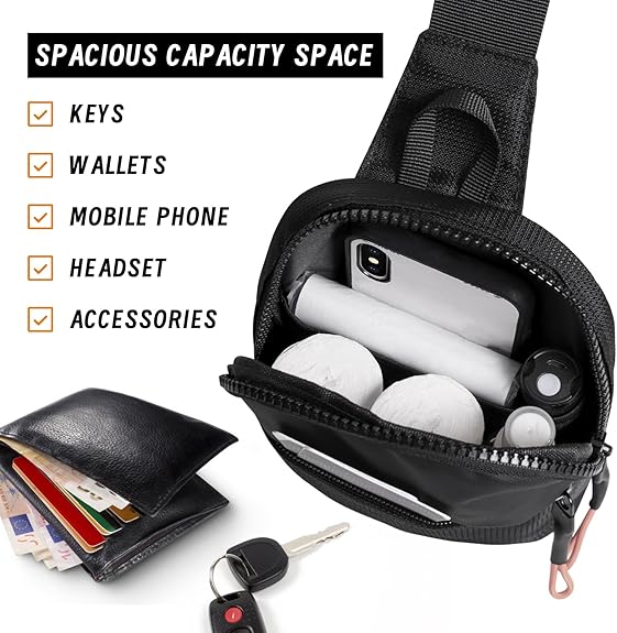 Men's Mini Sling Bag Crossbody with Adjustable Strap