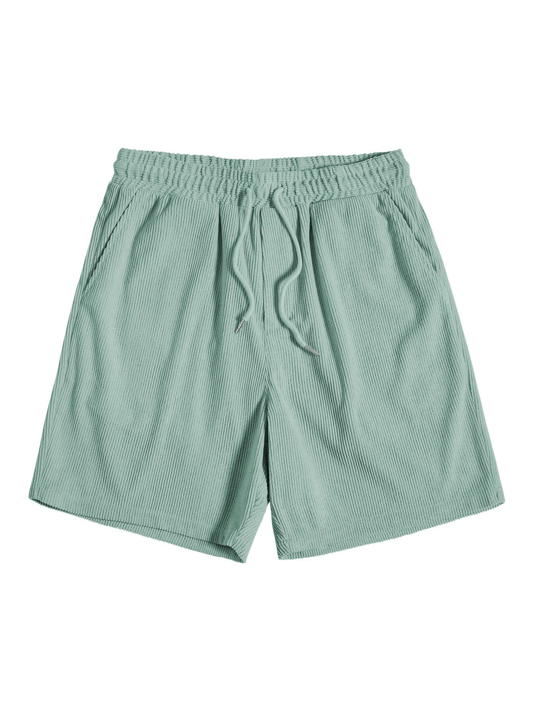 Men's Short Sleeve Button Up Shirt Shorts Set Textured Drawstring