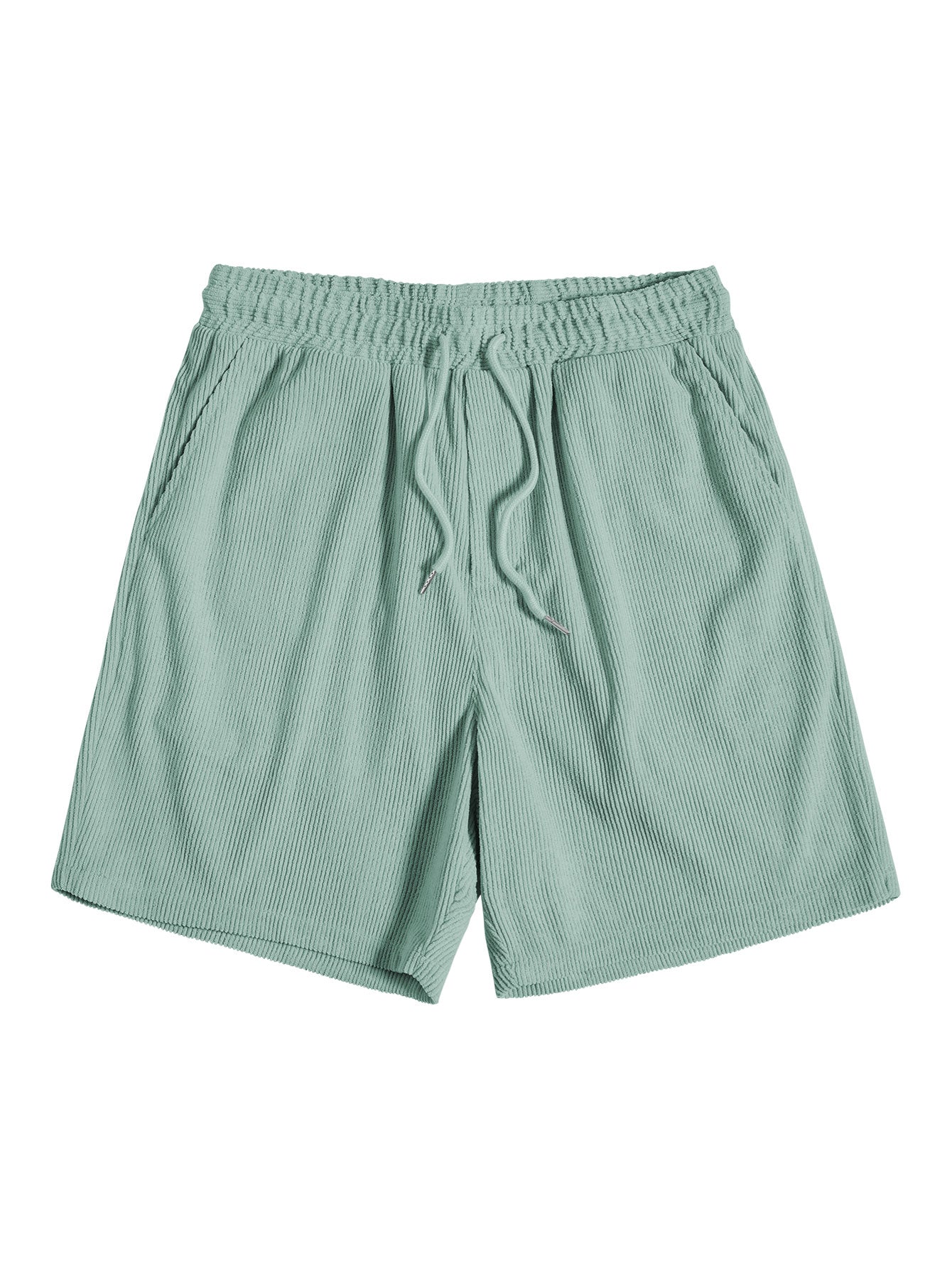 Men's Short Sleeve Button Up Shirt Shorts Set Textured Drawstring