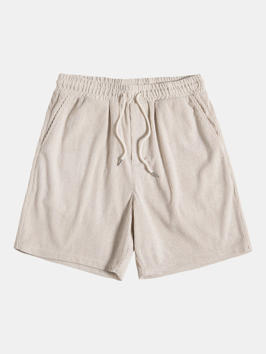 Men's Short Sleeve Button Up Shirt Shorts Set Textured Drawstring