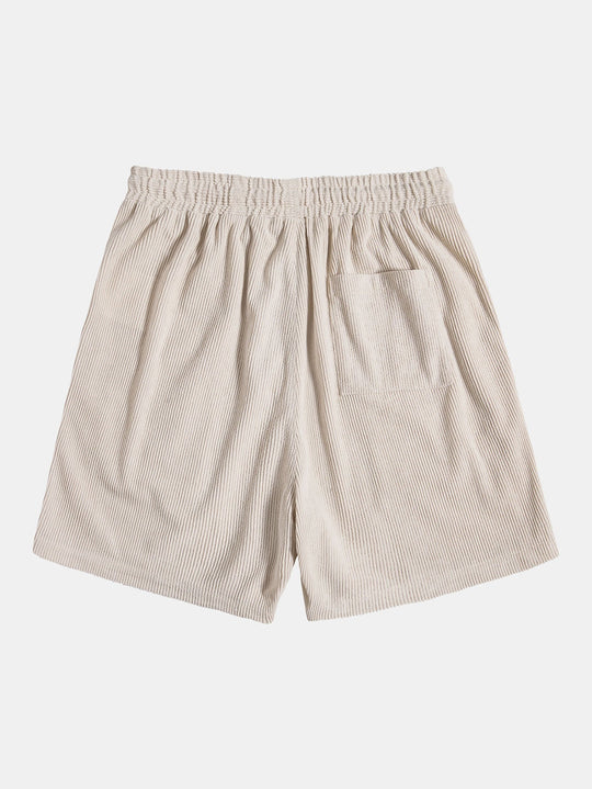Men's Short Sleeve Button Up Shirt Shorts Set Textured Drawstring