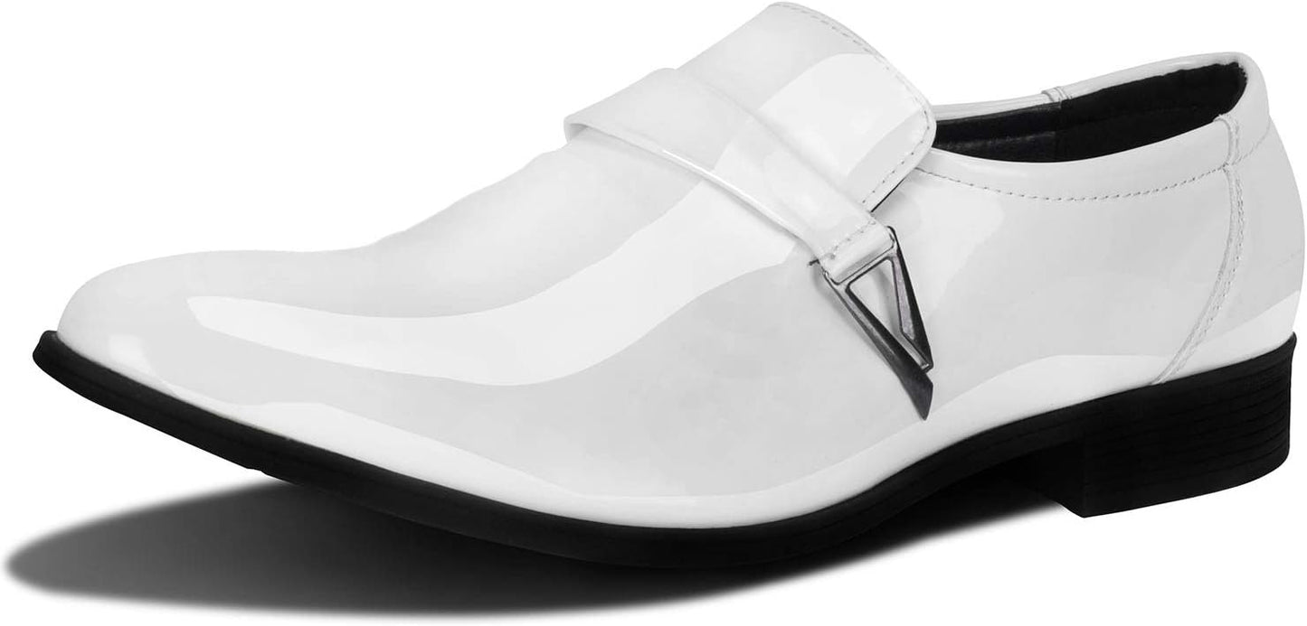 Men's White Dress Loafers Slip-On Formal Shoes