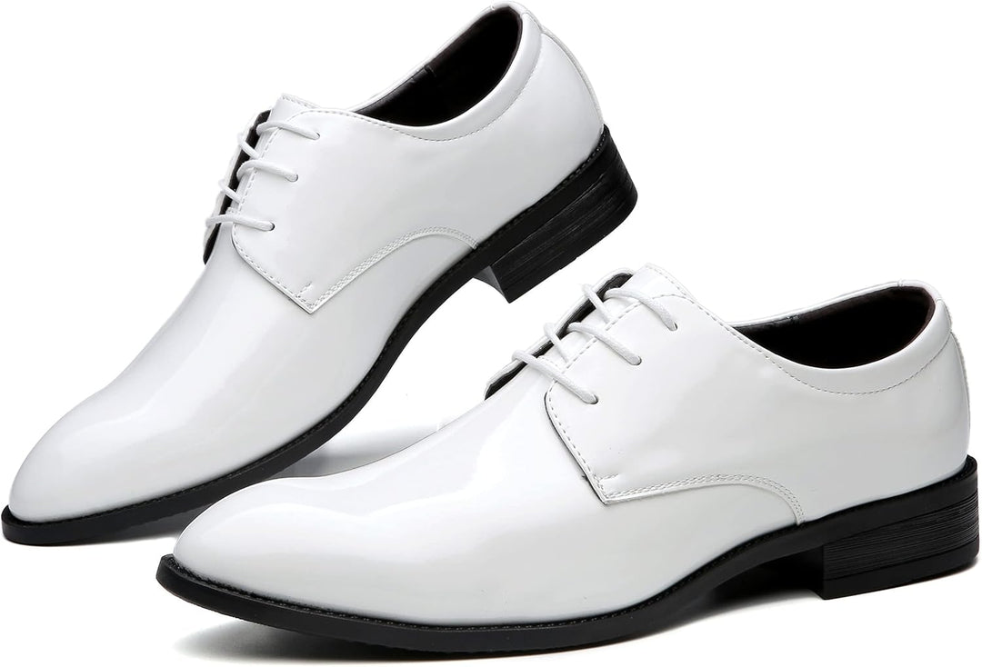 Men's White Dress Loafers Slip-On Formal Shoes