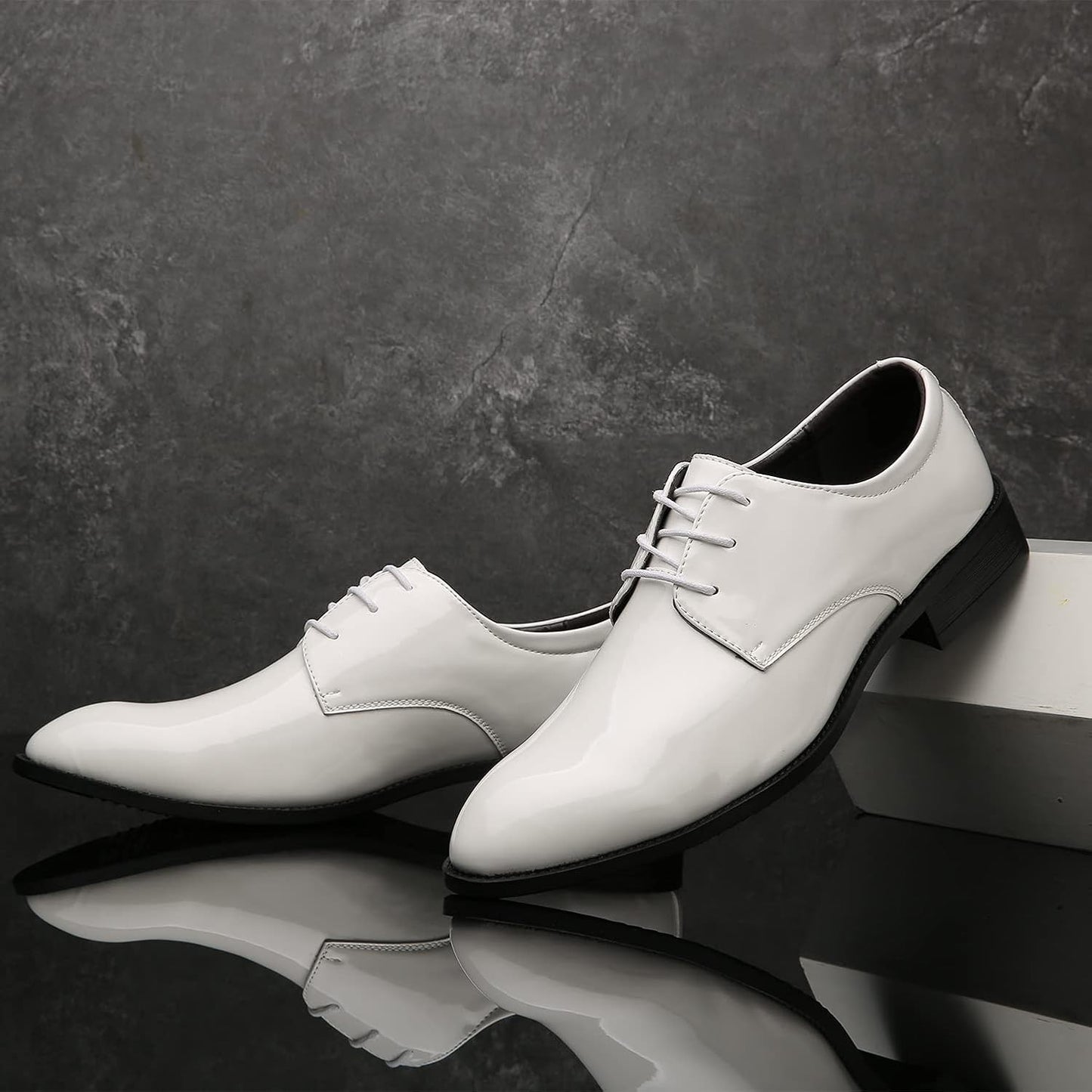 Men's White Dress Loafers Slip-On Formal Shoes