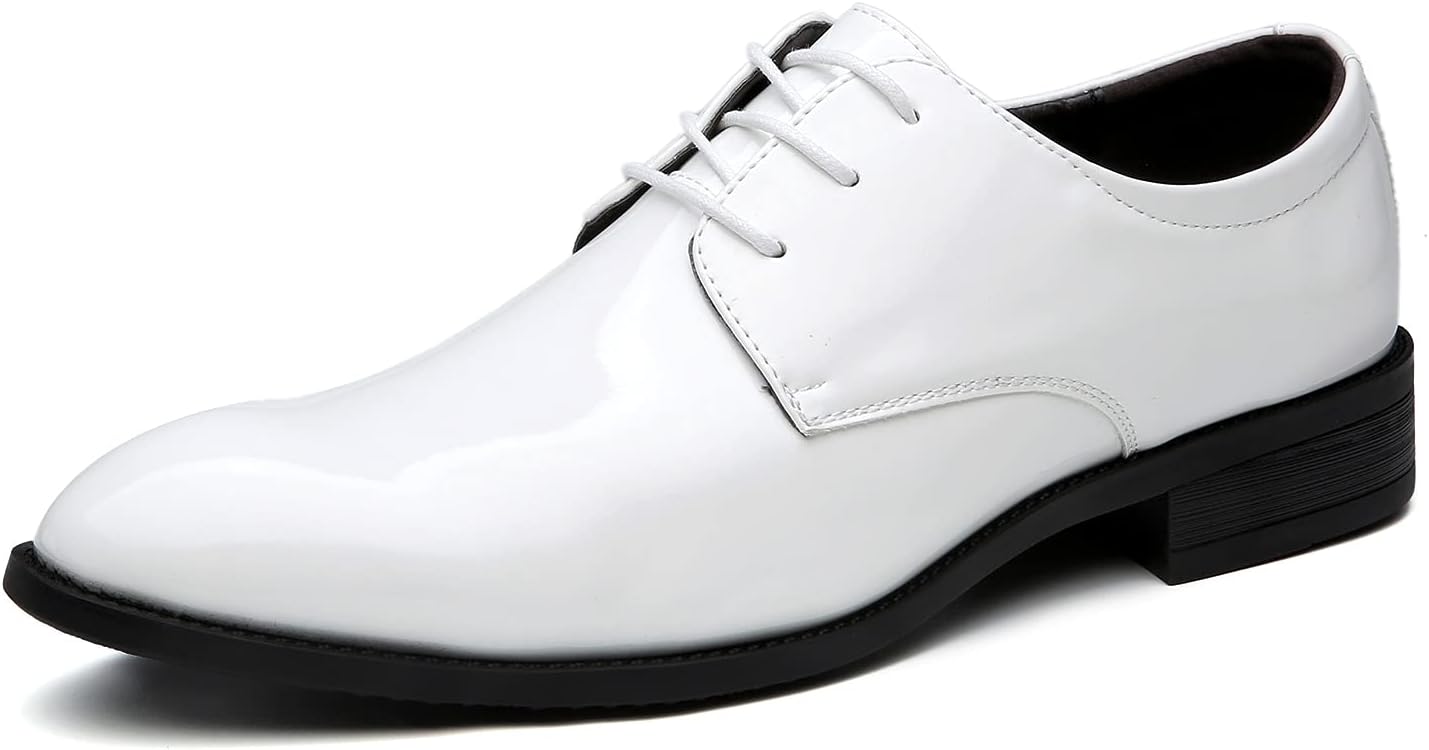Men's White Dress Loafers Slip-On Formal Shoes