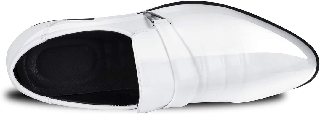 Men's White Dress Loafers Slip-On Formal Shoes