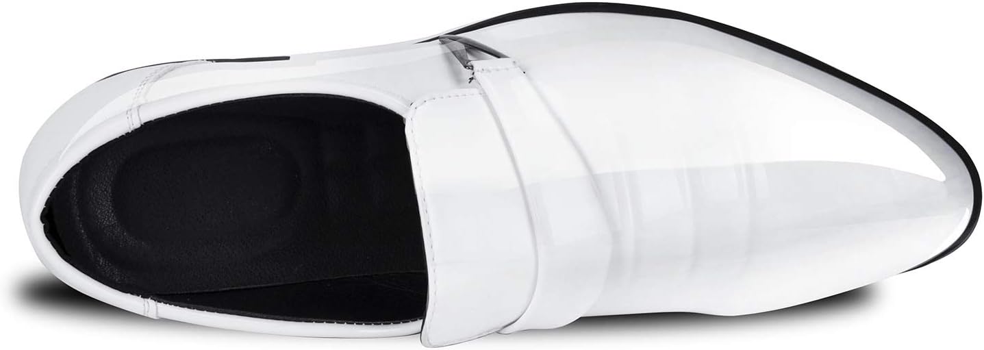 Men's White Dress Loafers Slip-On Formal Shoes