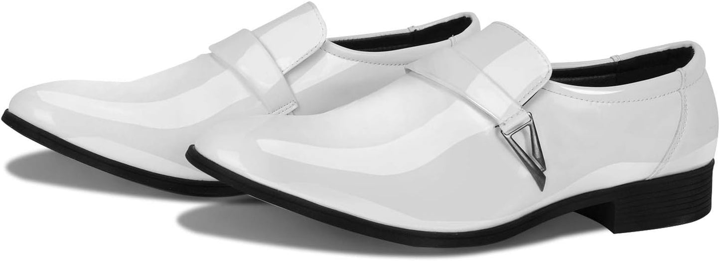 Men's White Dress Loafers Slip-On Formal Shoes