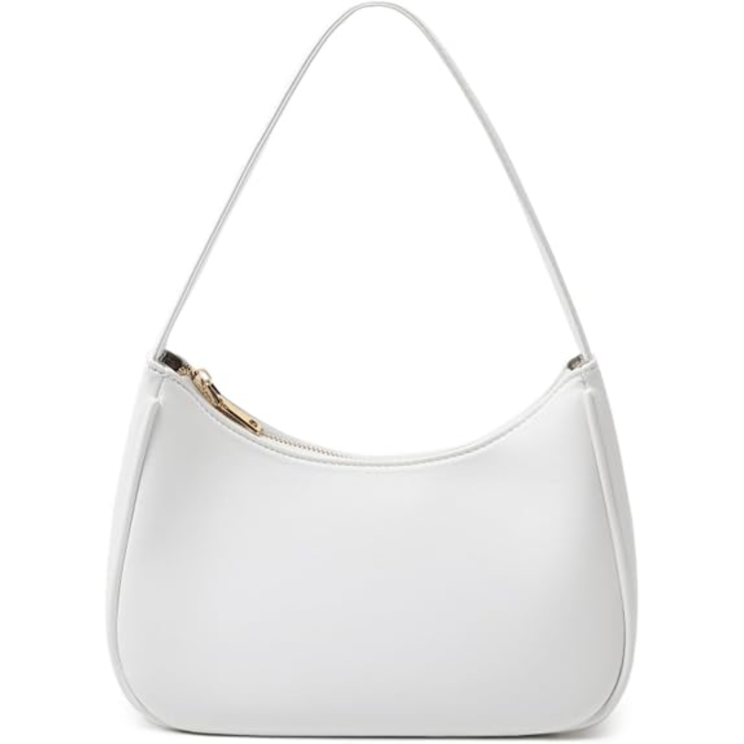 Women's Black Hobo Shoulder Bag with Gold Zip
