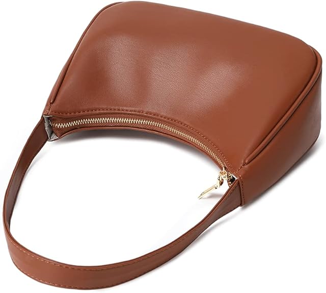 Women's Black Hobo Shoulder Bag with Gold Zip