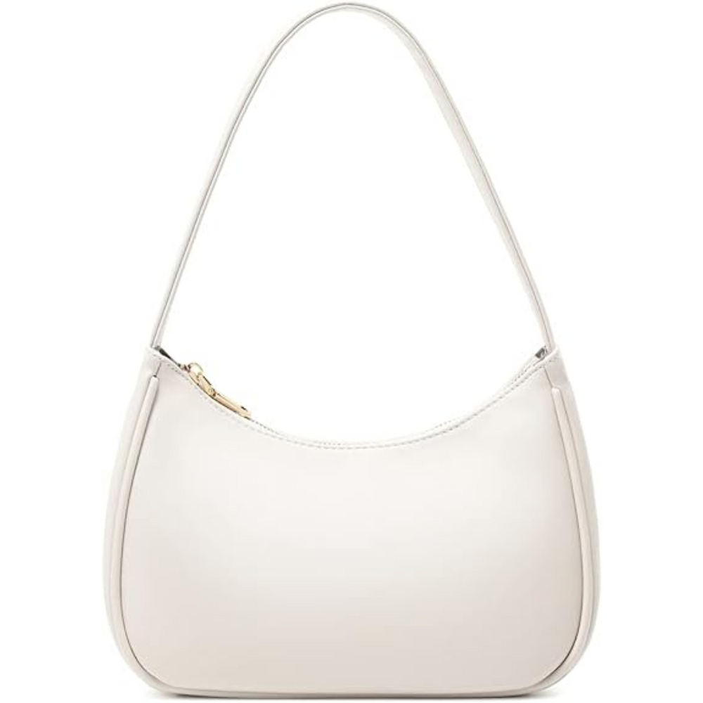 Women's Black Hobo Shoulder Bag with Gold Zip