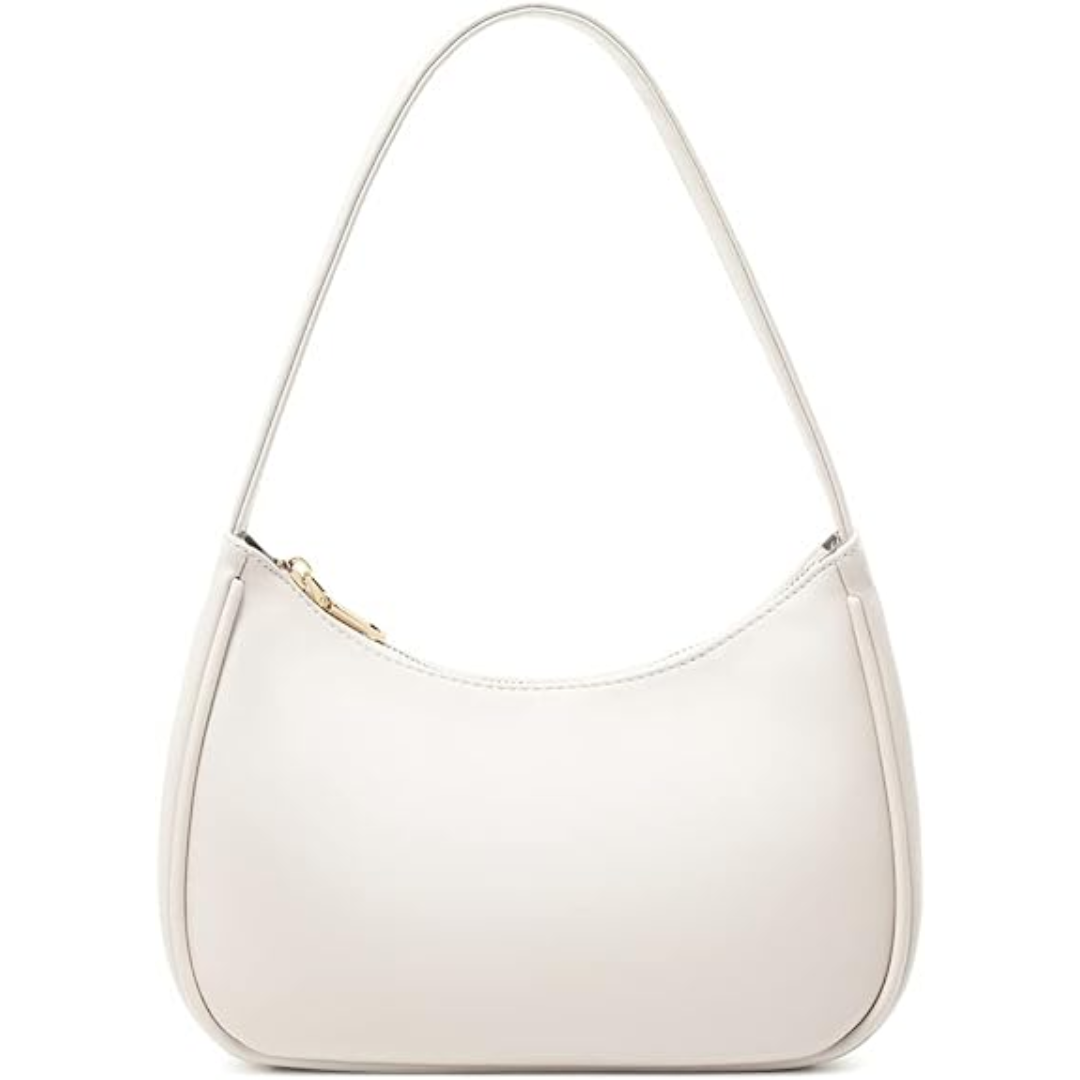 Women's Black Hobo Shoulder Bag with Gold Zip