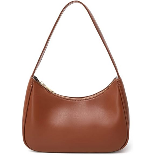 Women's Black Hobo Shoulder Bag with Gold Zip