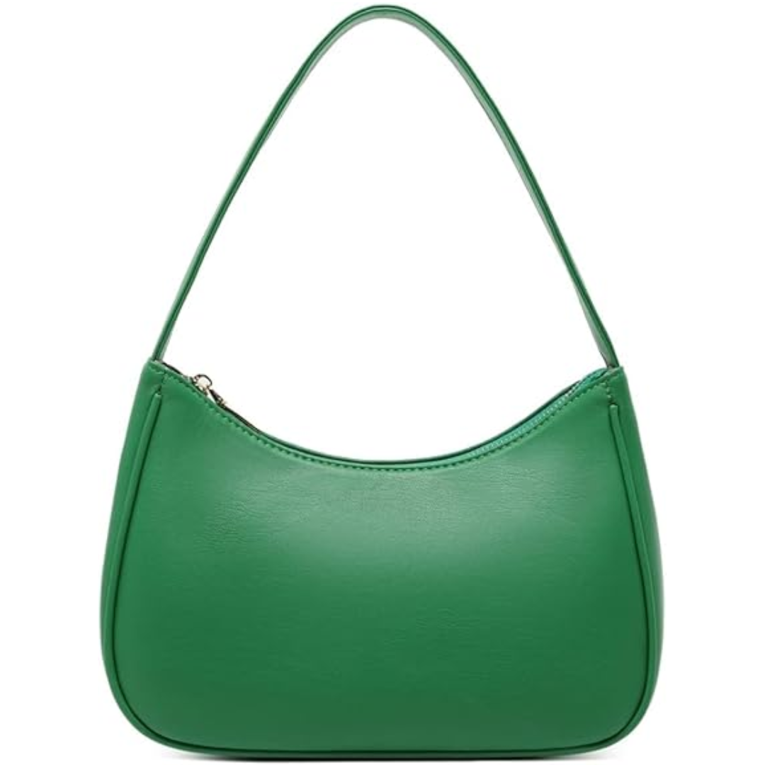 Women's Black Hobo Shoulder Bag with Gold Zip