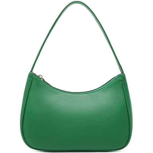Women's Black Hobo Shoulder Bag with Gold Zip