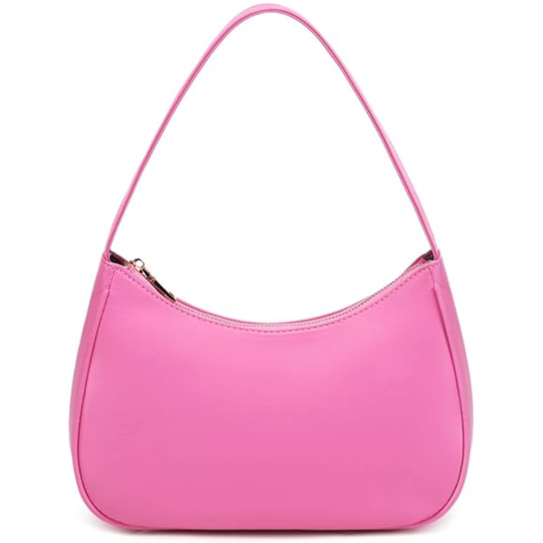 Women's Black Hobo Shoulder Bag with Gold Zip