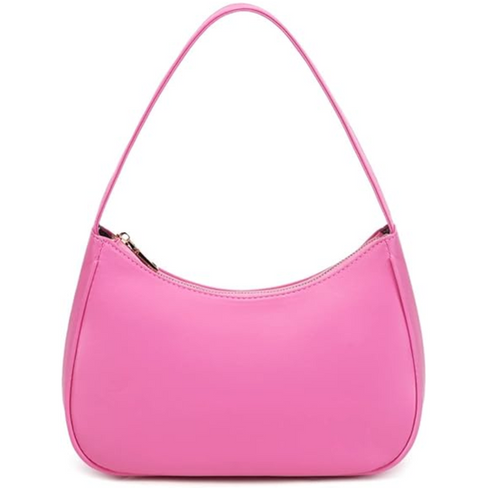 Women's Black Hobo Shoulder Bag with Gold Zip