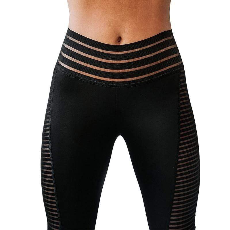 Women's High Waist Mesh Panel Leggings Scrunch Back