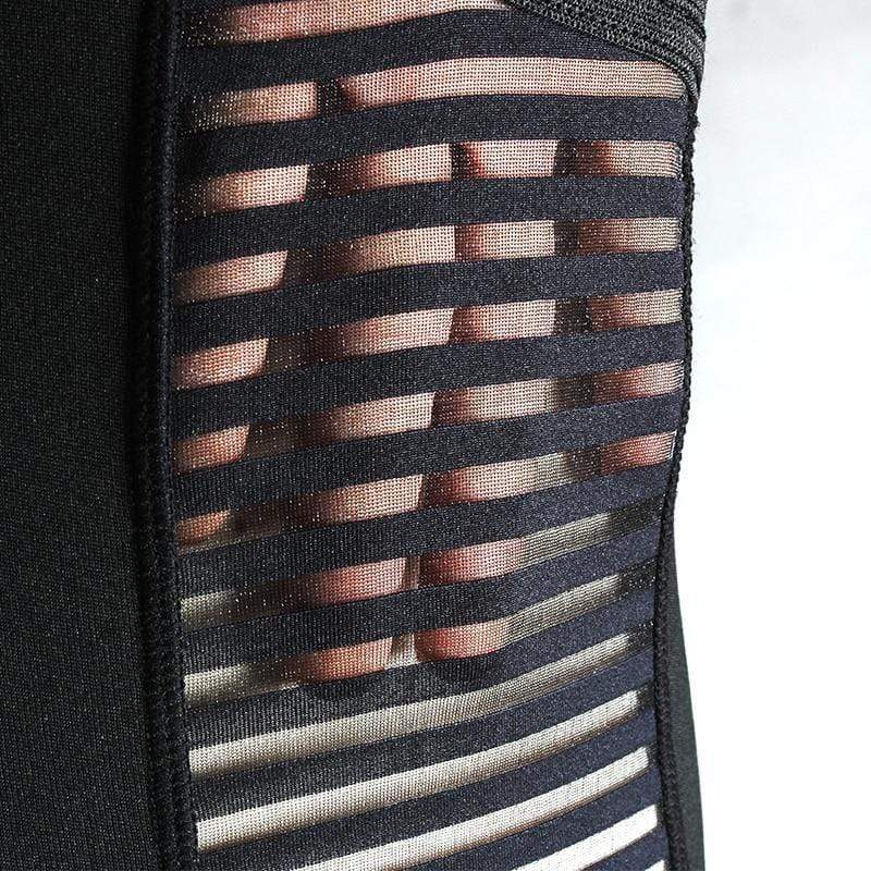 Women's High Waist Mesh Panel Leggings Scrunch Back