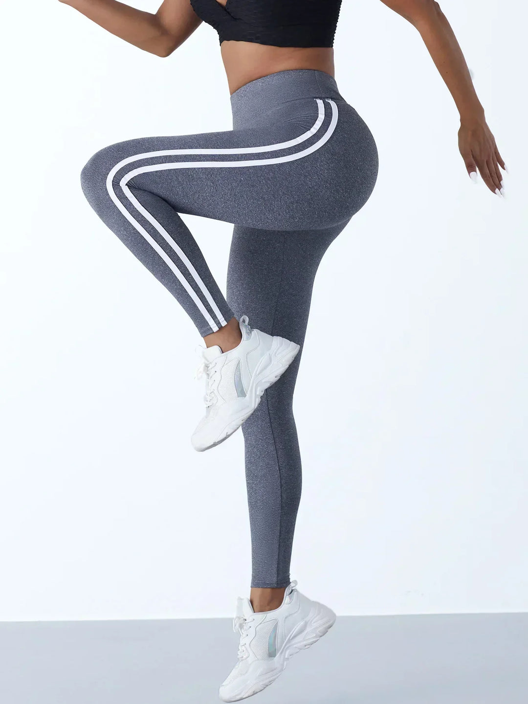 Women's High Waist Scrunch Leggings Side Stripe