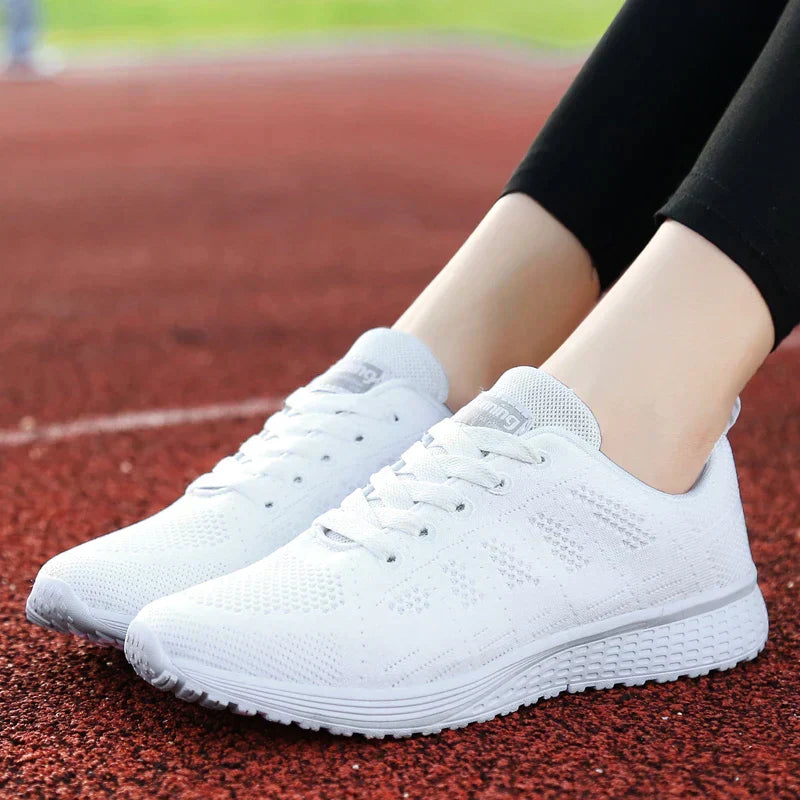 Women's Lace-Up Running Shoes Knit Sneakers