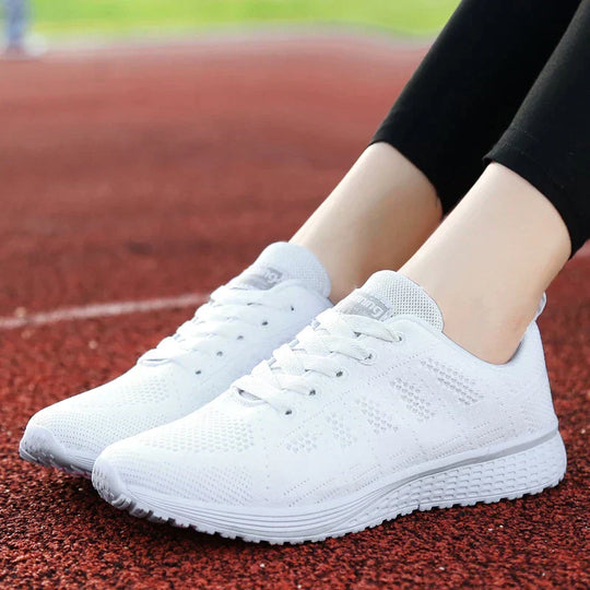 Women's Lace-Up Running Shoes Knit Sneakers
