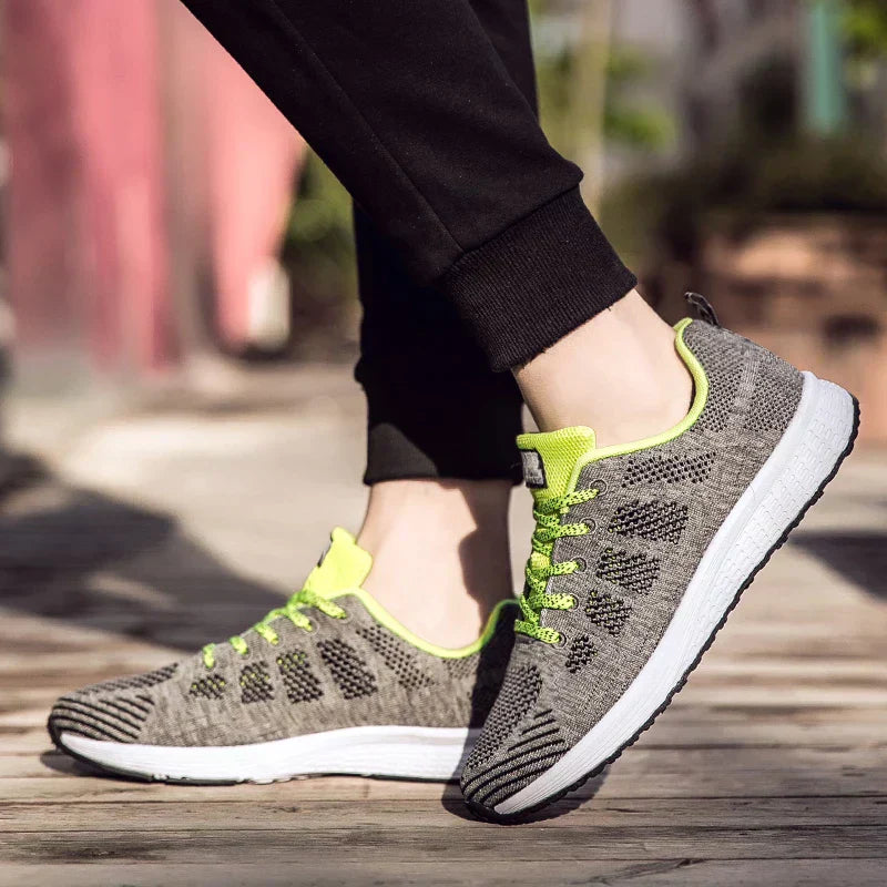Women's Lace-Up Running Shoes Knit Sneakers