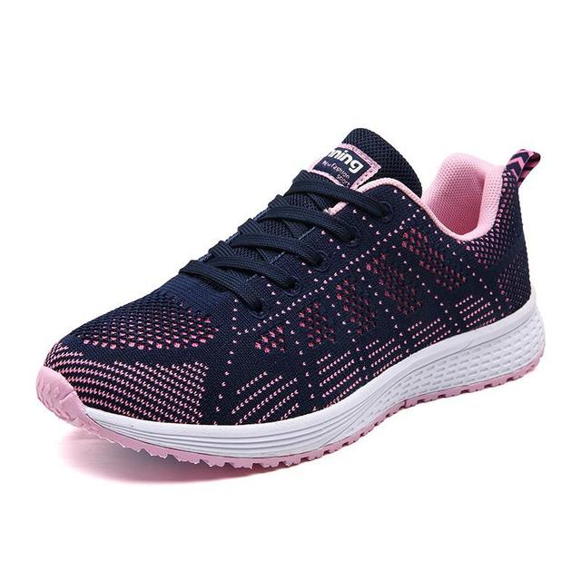 Women's Lace-Up Running Shoes Knit Sneakers