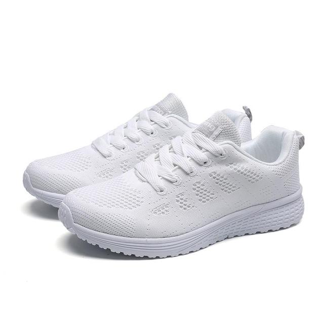 Women's Lace-Up Running Shoes Knit Sneakers
