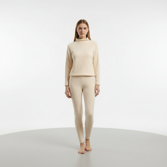 Women's Mock Neck Sweatshirt Slim Straight Pants Set Long Sleeve
