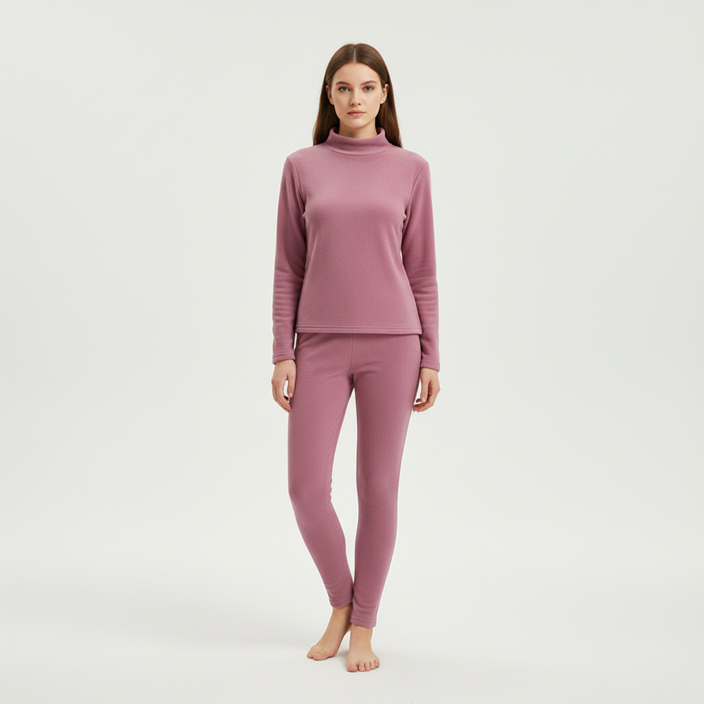 Women's Mock Neck Sweatshirt Slim Straight Pants Set Long Sleeve