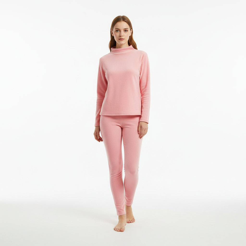 Women's Mock Neck Sweatshirt Slim Straight Pants Set Long Sleeve