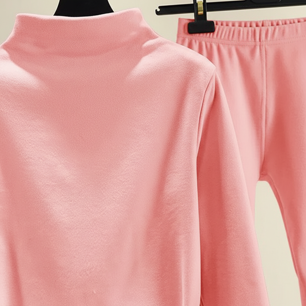 Women's Mock Neck Sweatshirt Slim Straight Pants Set Long Sleeve
