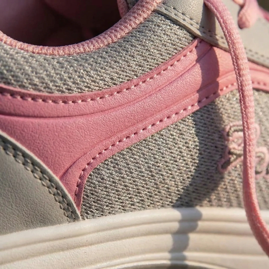 Women's Platform Lace-Up Sneakers Leather Chunky Sole Tennis Shoes