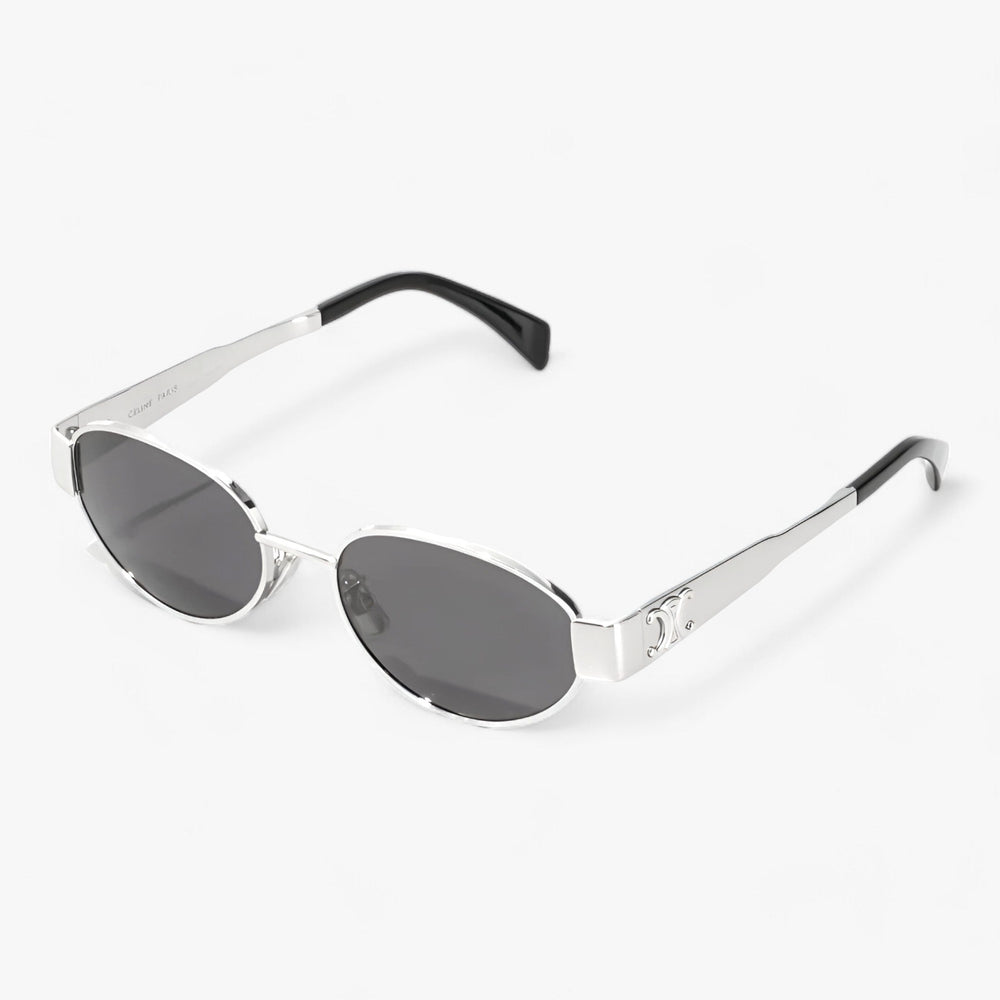 Women's Retro Oval Metal Frame Sunglasses Gold-Tone