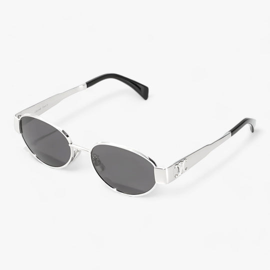 Women's Retro Oval Metal Frame Sunglasses Gold-Tone