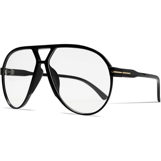Women's Retro Oversized Aviator Clear Lens Glasses