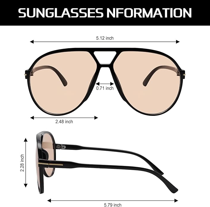 Women's Retro Oversized Aviator Clear Lens Glasses