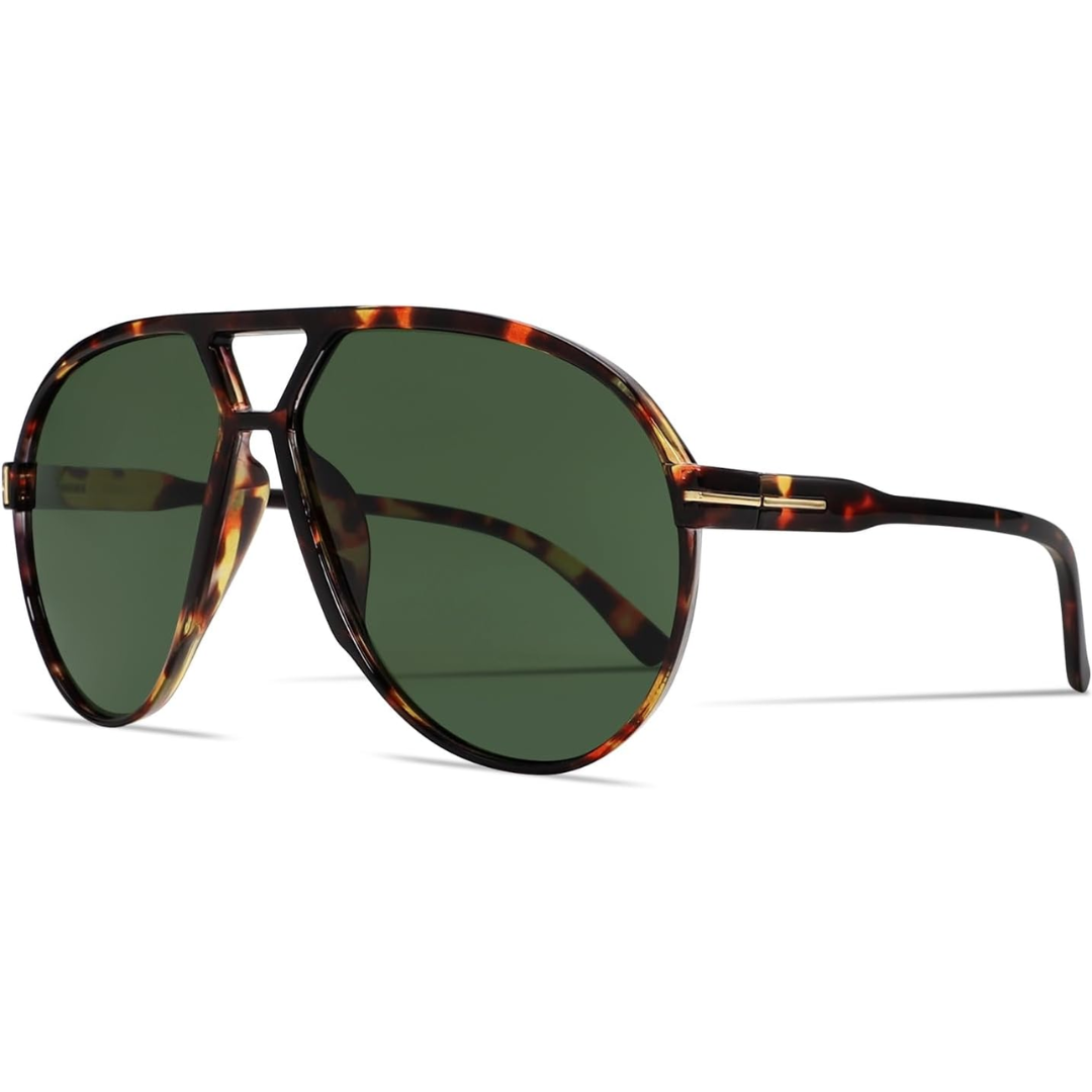 Women's Retro Oversized Aviator Clear Lens Glasses
