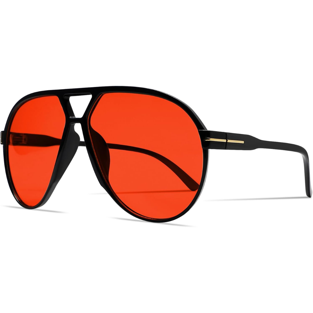 Women's Retro Oversized Aviator Clear Lens Glasses