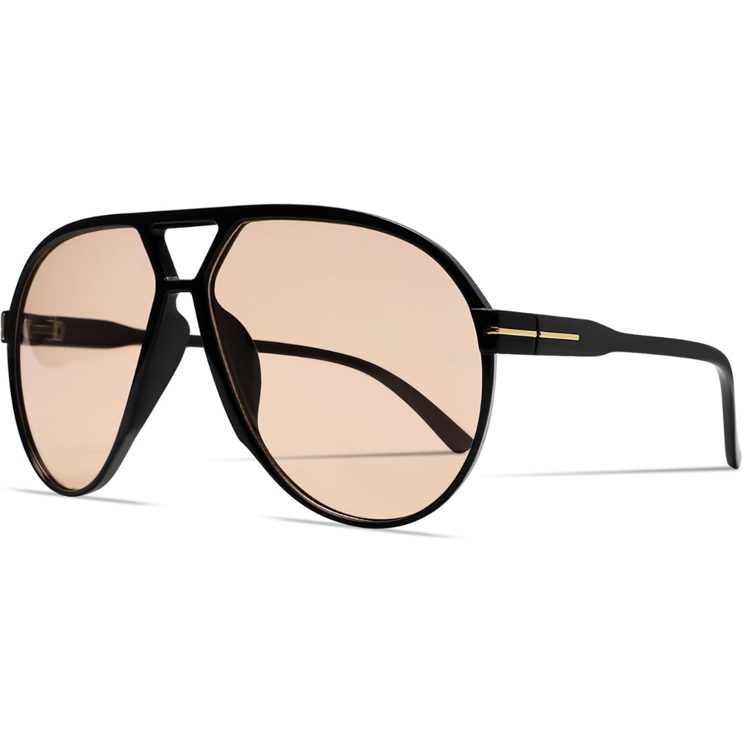 Women's Retro Oversized Aviator Clear Lens Glasses