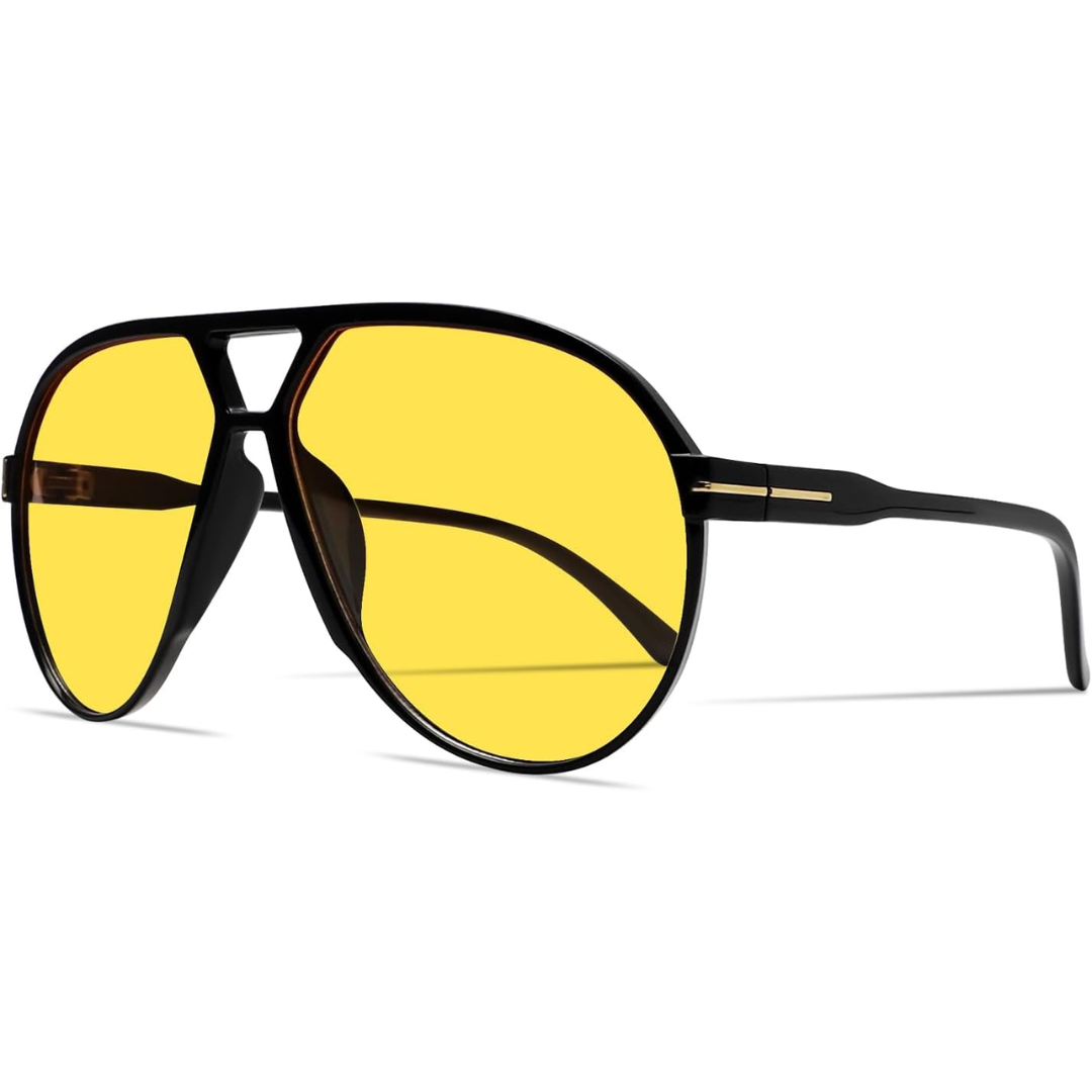 Women's Retro Oversized Aviator Clear Lens Glasses